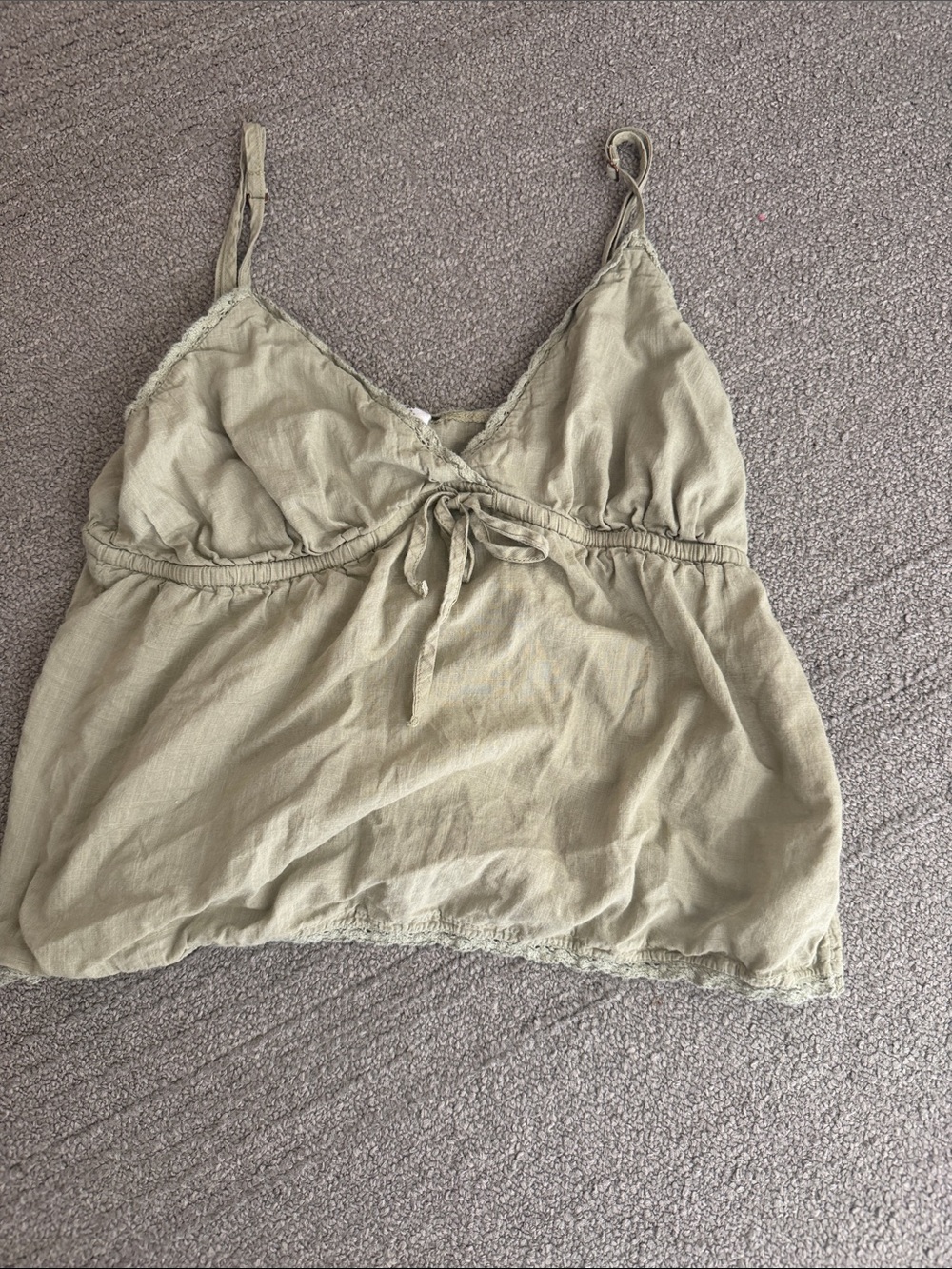 Cotton On Olive Tie-Front Lace Cami - Women
